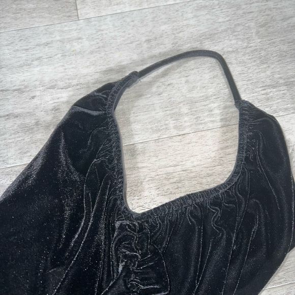 Lovers + Friends Milwood Asymmetrical Black Velvet Midi Dress, Women’s Small - Picture 9 of 14